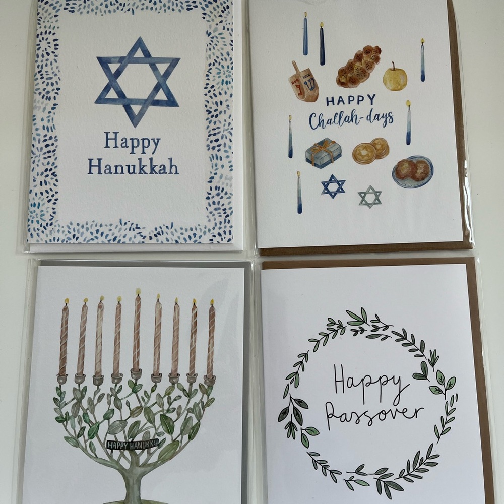 NEW GREETING CARD BUNDLE w/ ENVELOPES HANNUKAH & PASSOVER, 30 total (in sleeves)